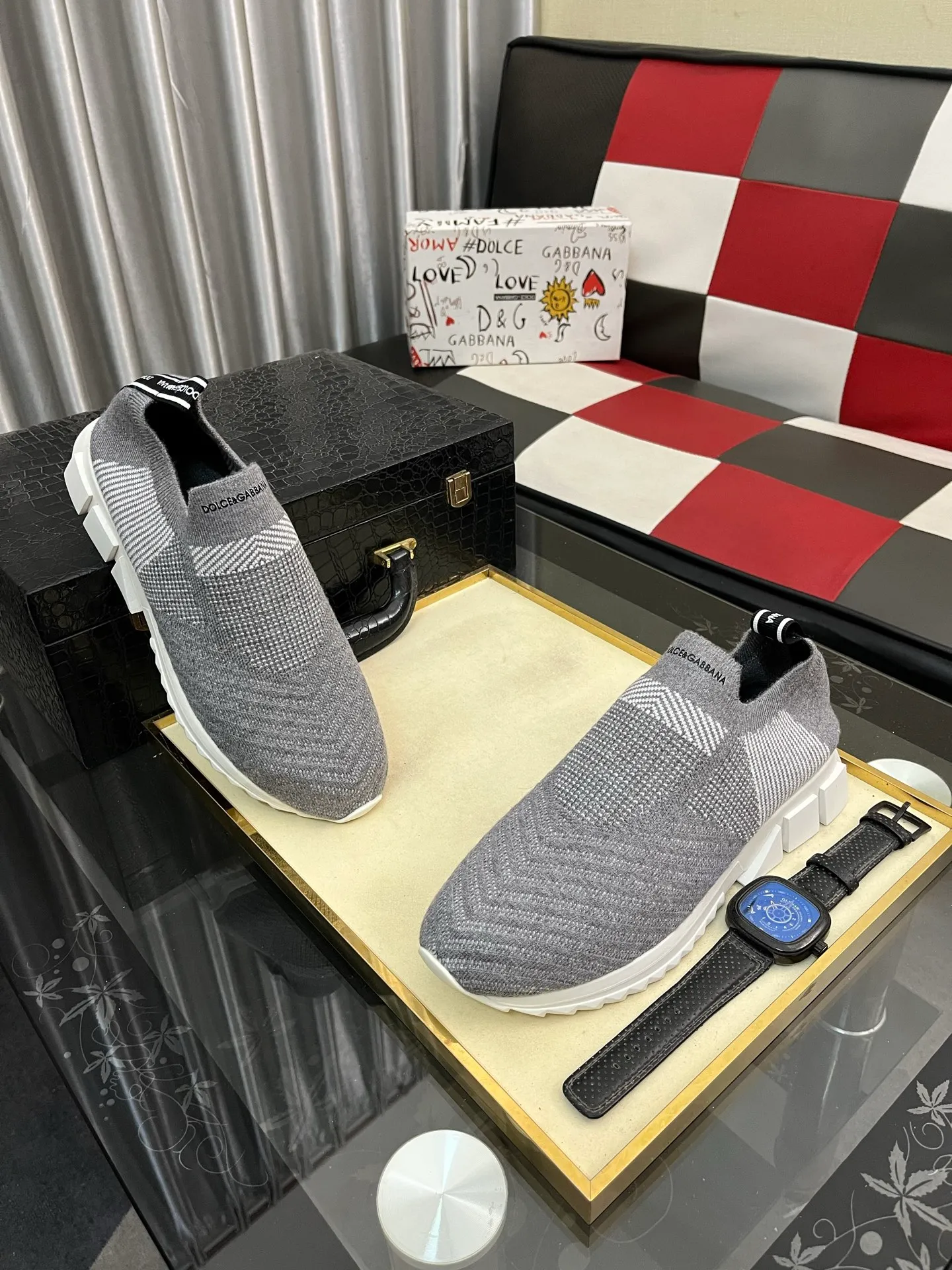 Men's men's shoes💰340⌚️⌚️【DG～】men's casual shoes 2022z cabinet simultaneous sale 🔶🔷🔜The upper is made of cowhide spliced fabric ➕Mesh lining, which is comfortable and breathable. The sole is: the original comfortable and wear-resistant outsole, ⚠️The real thing📱Photographed🎬The real thing is better📢📢📢Size: 35-46